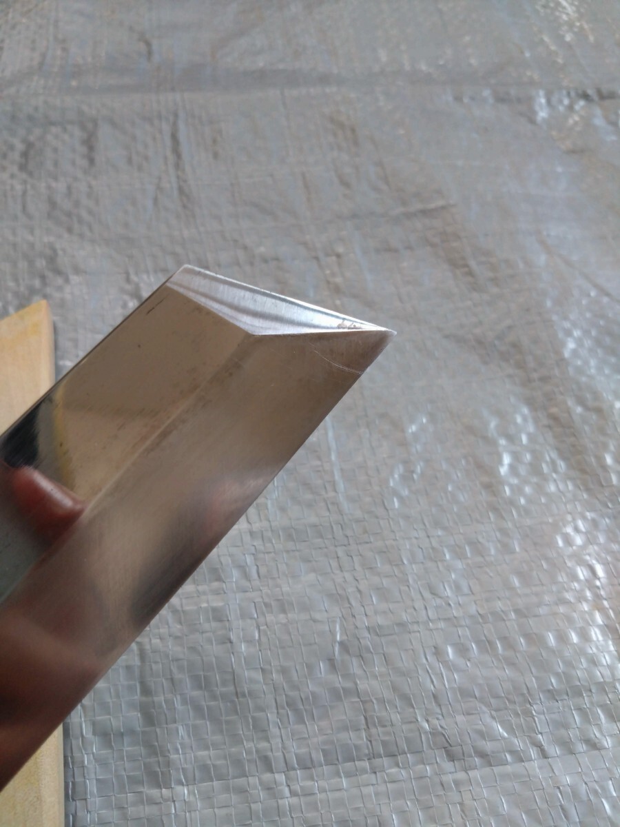本焼 純日本鋼  祐成  八角柄 平鏡面 鞘付 6.5寸 きもの の画像5