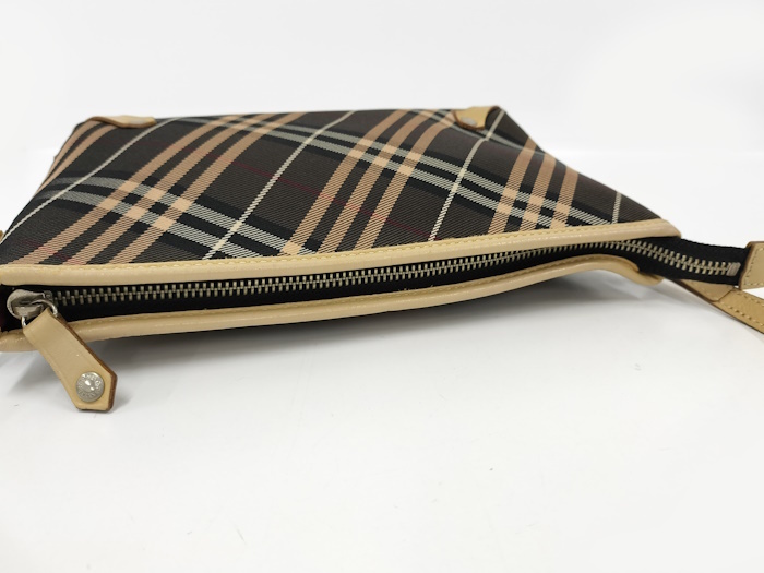 【中古】BURBERRY ミニハンドバッグ ノバチェック キャンバス チャコール ベージュ_画像8