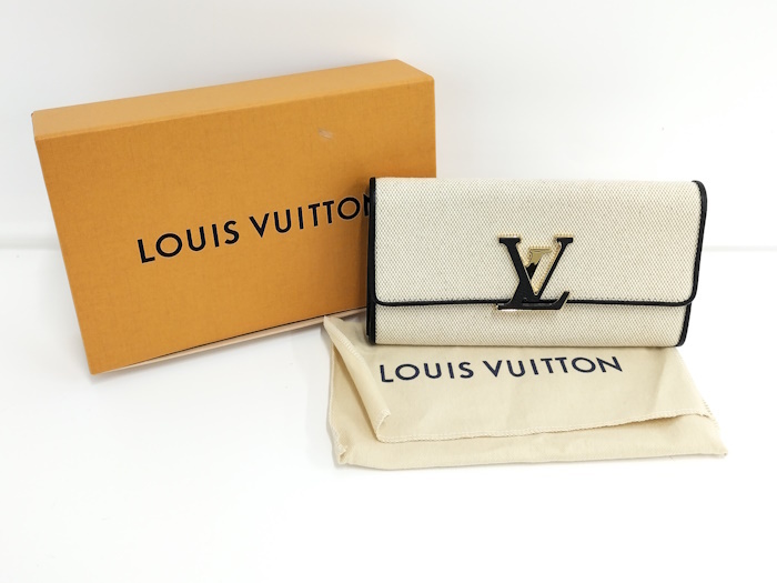 【中古】LOUIS VUITTON ポルトフォイユ カプシーヌ 二つ折り長財布 キャンバス レザー M81305_画像10