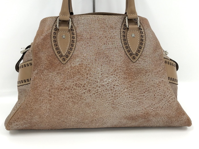 【中古】FENDI エトニコ トートバッグ ブラウン ラメ_画像2