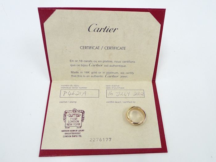 【中古】Cartier トリニティ リング 750YG WG PG K18YG WG PG スリーカラーゴールド 表記サイズ53 約7.9gの画像10