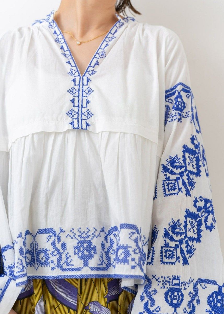 Saramallika サラマリカ Cotton Layerd Embroidery Top ブラウス Saramallika サラマリカ Cotton Layerd Embroidery Top ブラウス