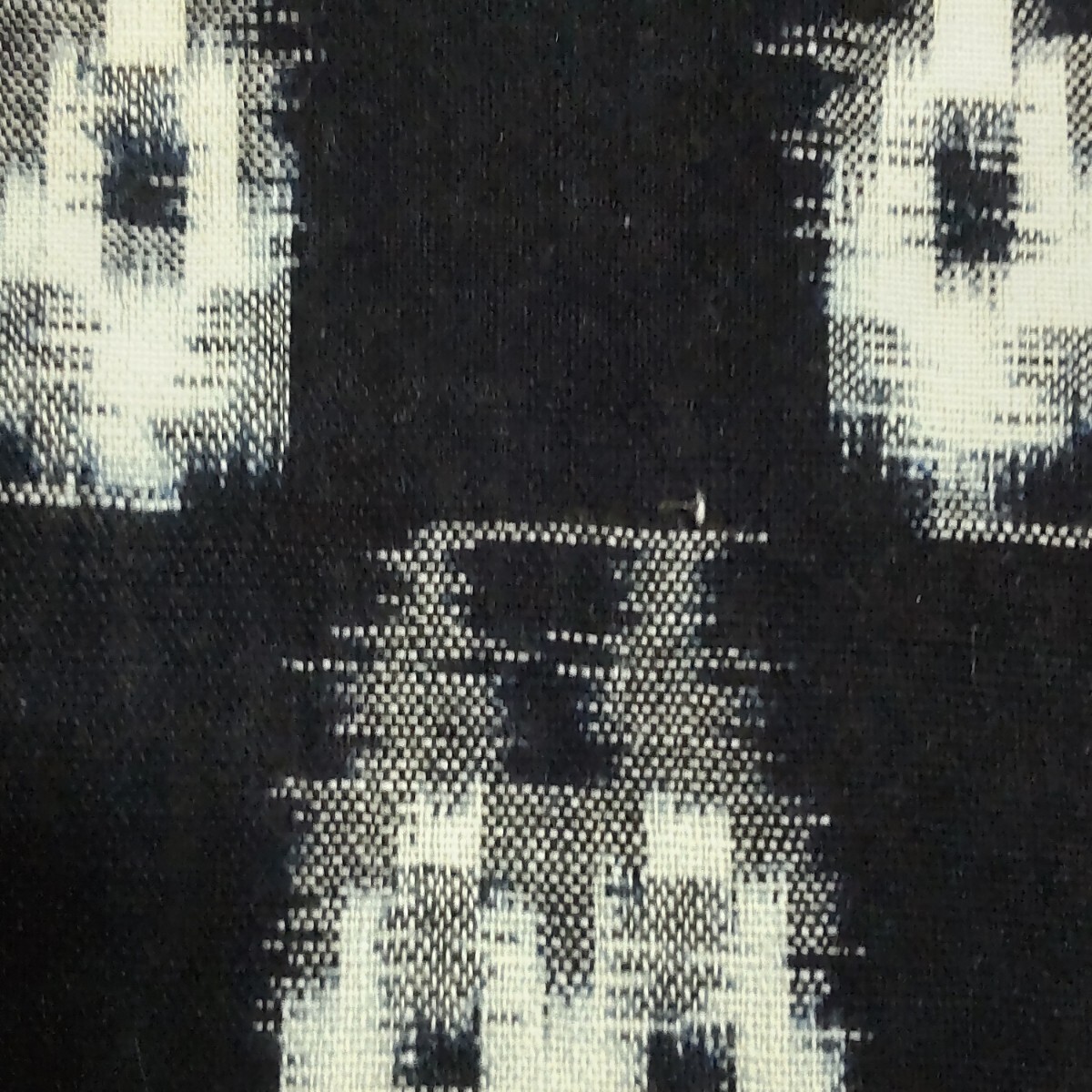 【時代布】木綿 絵絣 絣 かすり 約350cm 生地 古布 古裂 アンティーク リメイク素材 A-777の画像5