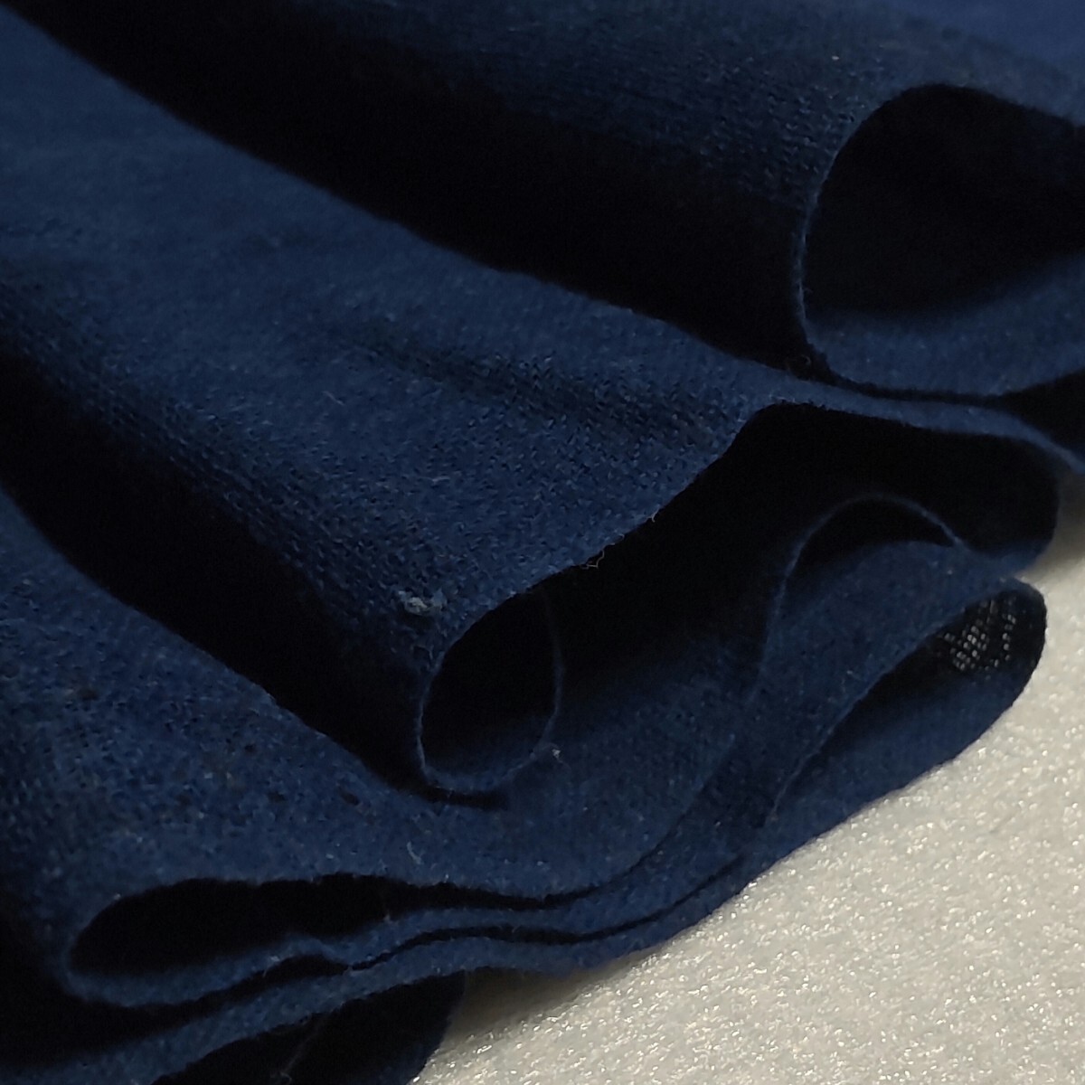 【時代布】藍染め 木綿 無地 2枚 合計約410cm 生地 古布 古裂 アンティーク リメイク素材 A-813の画像5