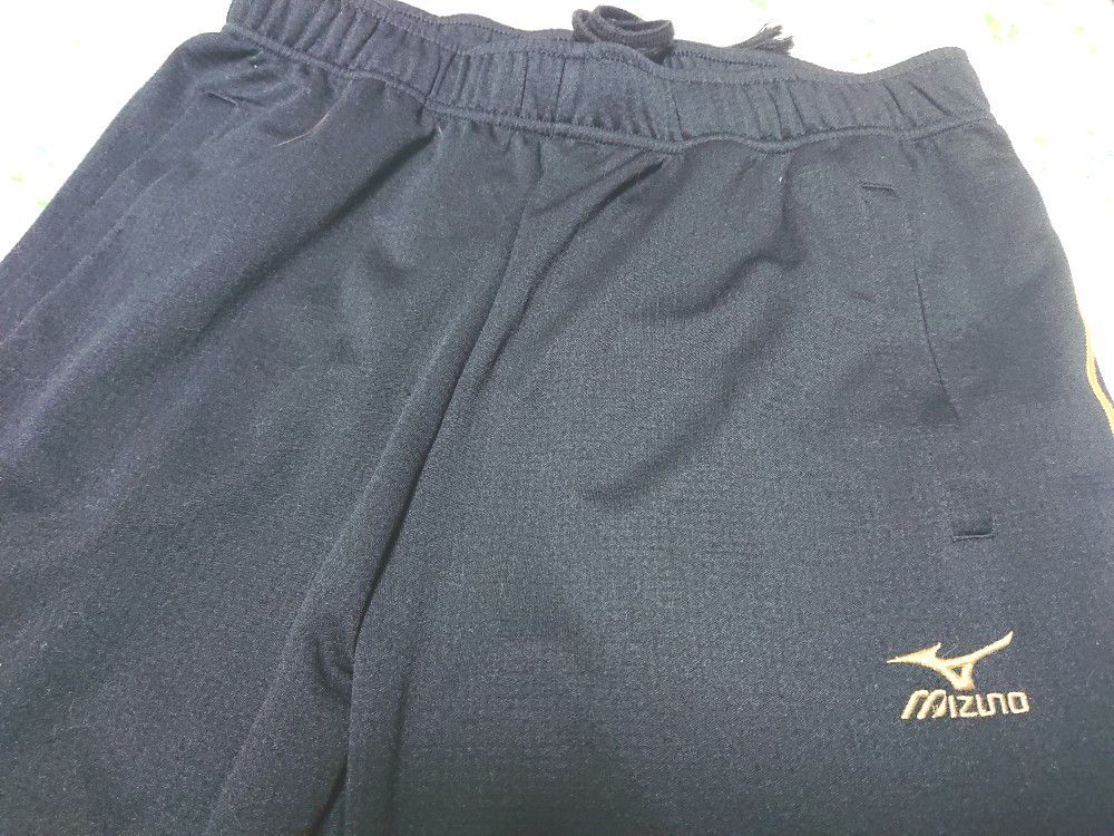 * Mizuno MIZUNO jersey trousers M * Gold Logo line *