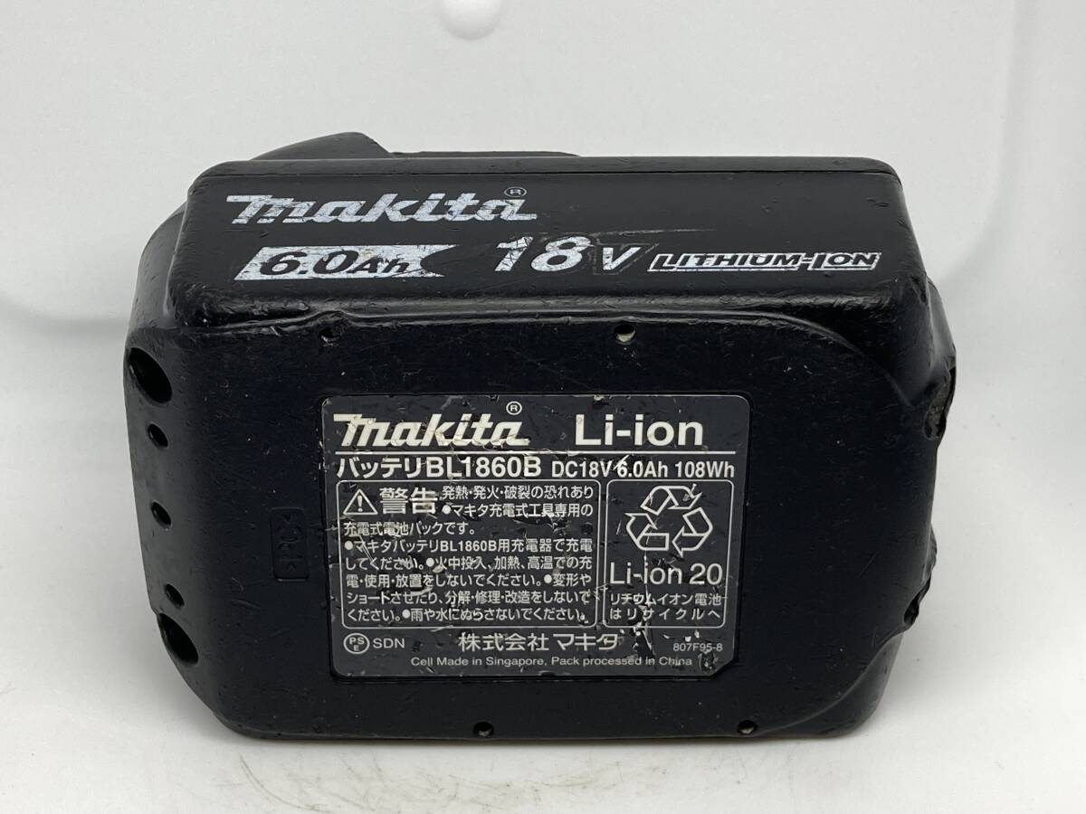 【送料0】純正！マキタ バッテリー 18v 6.0Ah【BL1860B】残量表示あり 税無  Makita  /3180の画像6