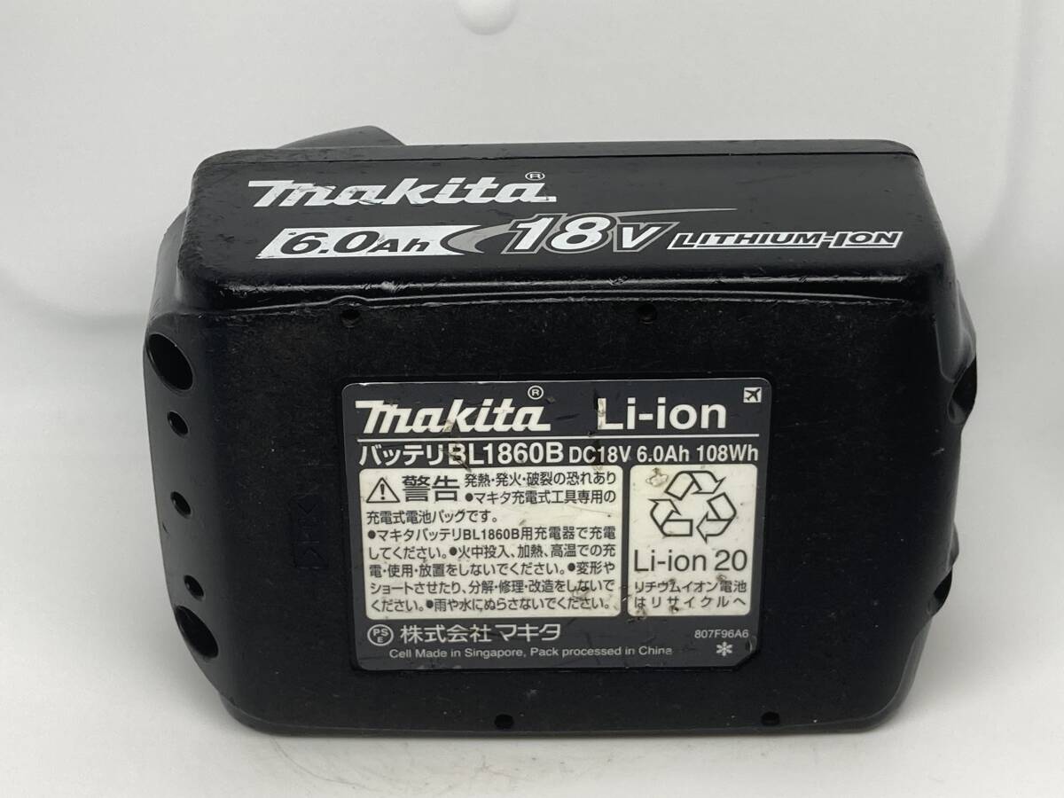 【送料0】純正！マキタ バッテリー 18v 6.0Ah【BL1860B】残量表示あり 税無  Makita  /5653の画像6
