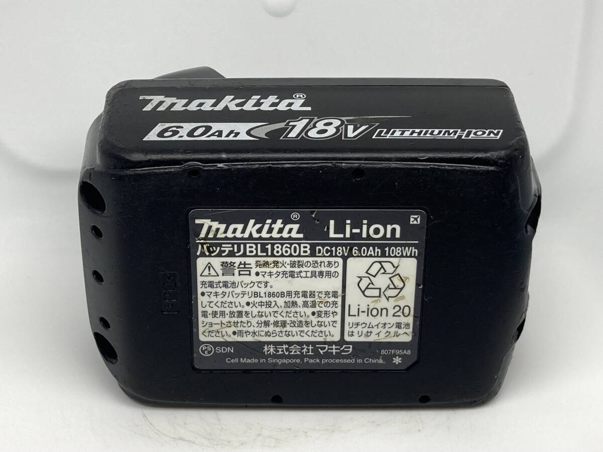 【送料0】純正！マキタ バッテリー 18v 6.0Ah【BL1860B】残量表示あり 税無  Makita  /1046の画像6