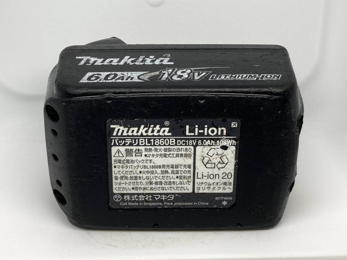 【送料0】純正！マキタ バッテリー 18v 6.0Ah【BL1860B】残量表示あり 税無  Makita  /1976の画像6