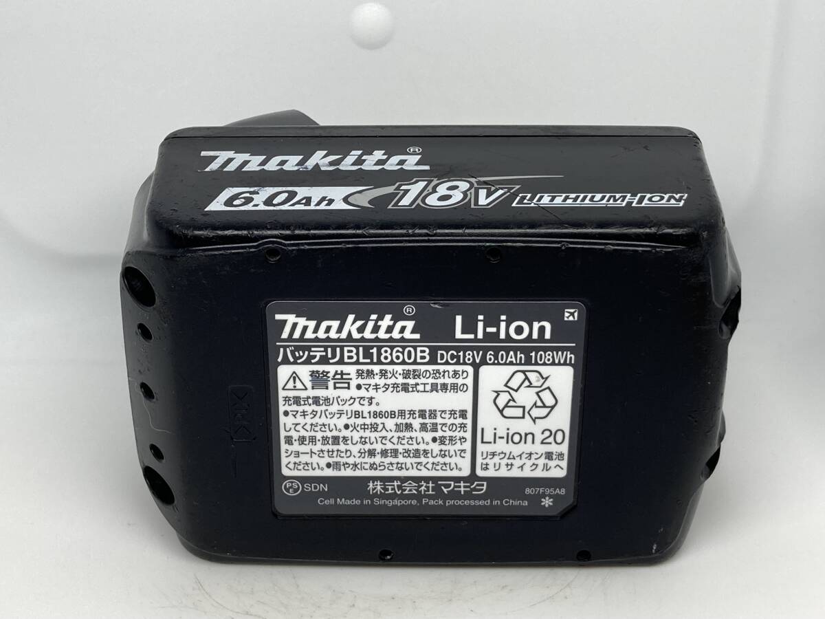 【送料0】純正！マキタ バッテリー 18v 6.0Ah【BL1860B】残量表示あり 税無  Makita  /6346の画像6