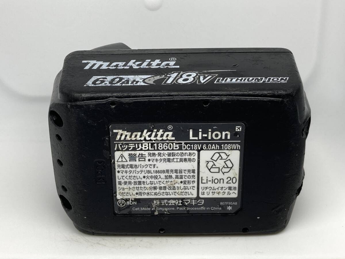 【送料0】純正！マキタ バッテリー 18v 6.0Ah【BL1860B】残量表示あり 税無  Makita  /7751の画像6