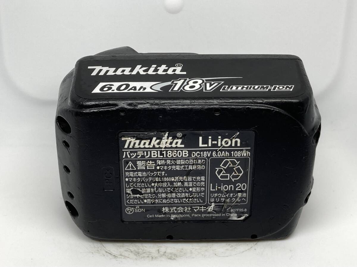 【送料0】純正！マキタ バッテリー 18v 6.0Ah【BL1860B】残量表示あり 税無  Makita  /4345の画像6