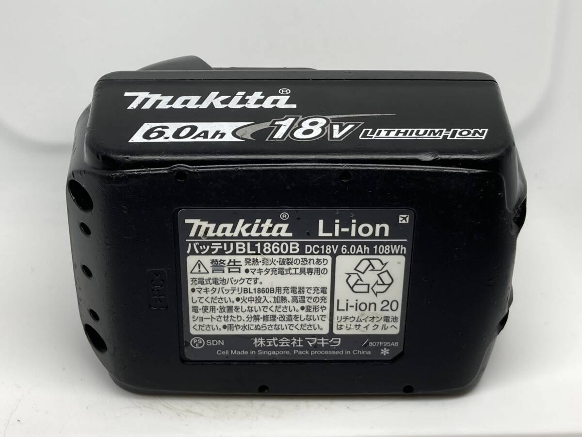 【送料0】純正！マキタ バッテリー 18v 6.0Ah【BL1860B】残量表示あり 税無  Makita  /9501の画像7