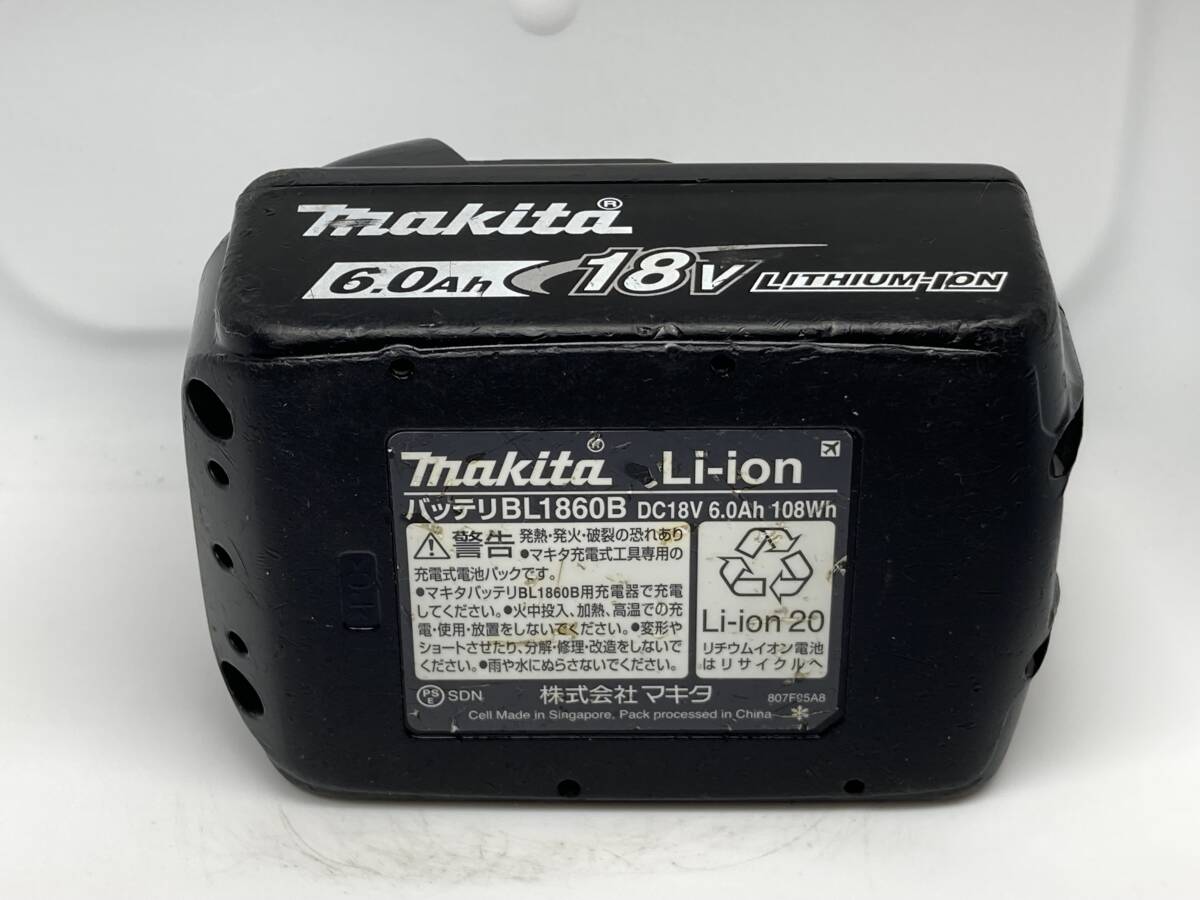 【送料0】純正！マキタ バッテリー 18v 6.0Ah【BL1860B】残量表示あり 税無  Makita  /2580の画像6