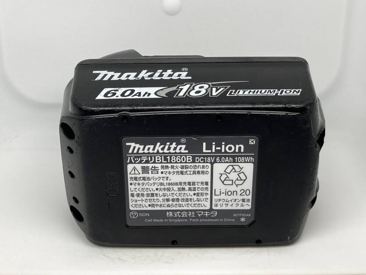 【送料0】純正！マキタ バッテリー 18v 6.0Ah【BL1860B】残量表示あり 税無  Makita  /5101の画像6