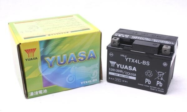 在庫有当日発送 TAIWAN YUASA 台湾ユアサ シールド型 バイク用バッテリー YT4L-BS高性能版 YTX4L-BS ブラックの画像1