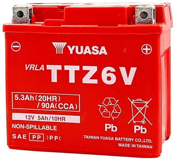在庫有当日発送 TAIWAN YUASA 台湾ユアサ バイク用バッテリー TTZ6V 密閉型MFバッテリー_画像1