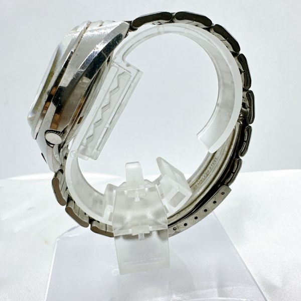 A2403-10-3 １円スタート 自動巻き 稼働品 SEIKO5ACTUS セイコー5アクタス ダイヤカット 青文字盤 メンズ腕時計 6106-7600の画像3
