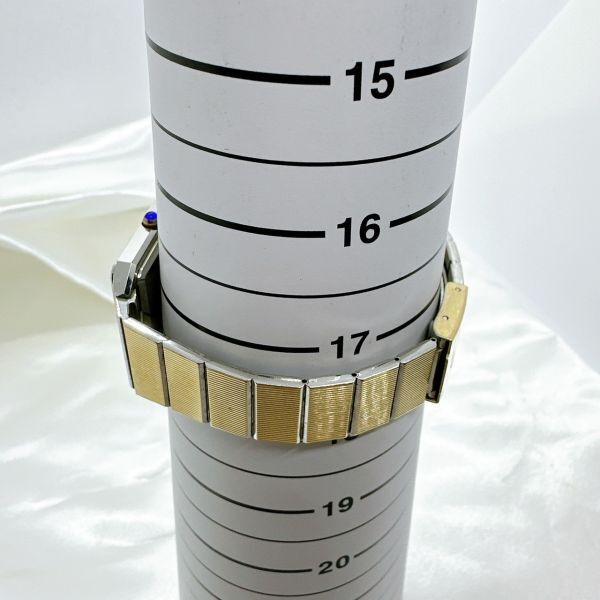 A2404-5-2 １円スタート クオーツ 稼働品 WALTHAM ウォルサム メンズ腕時計 スクエア 黒文字盤 ゴールドの画像6