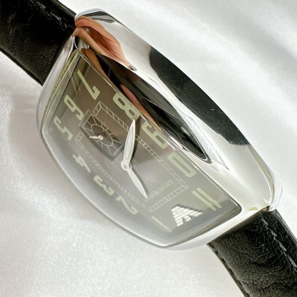 A2404-8-2 １円スタート クオーツ 稼働品 箱付き エンポリオアルマーニ EMPORIO ARMANI メンズ腕時計 スモセコ の画像7