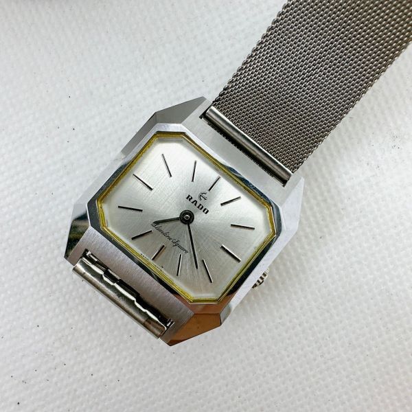 A2404-10-19 １円スタート 手動巻き　稼働品　美品　RADO　ラドー　メンズ腕時計レディース腕時計　スクエア　シルバー_画像1