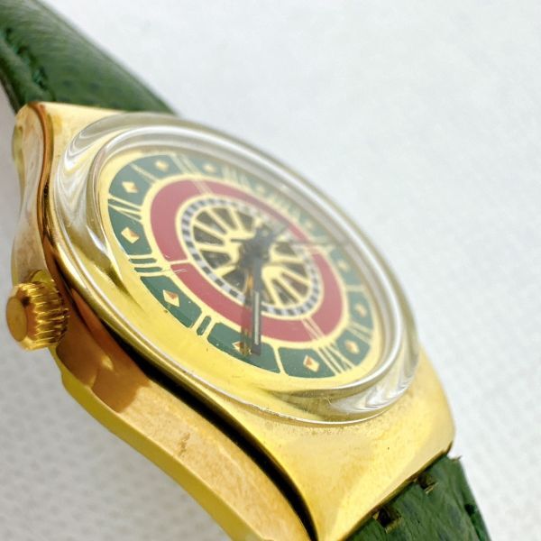 A2404-10-14 1 иен старт кварц работа товар прекрасный товар SWATCH Swatch женские наручные часы зеленый Gold 