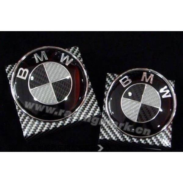  подлинный товар карбоновый чёрный серебряный BMW эмблема 73mm E46E60E65X3X5