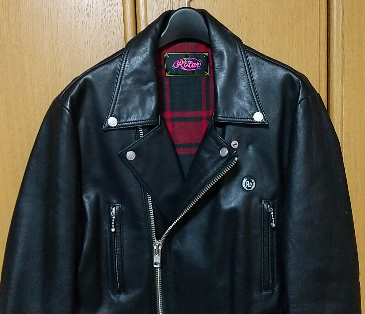 Rotar rotor double rider's jacket L black black cow leather lewis leathers Lewis Leathers lightning long Jean 666 38