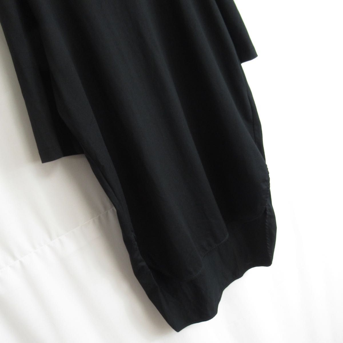 ATON スーピマ コットン フィッシュテール カットソー ブラック Tシャツ エイトン Mサイズ レディース  チュニック 黒