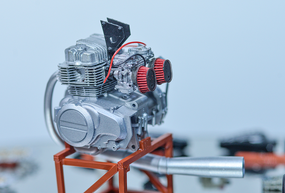 1/12 CB400T Hawk for engine set 3D printer output not yet painting kit carburetor muffler ti teal up 