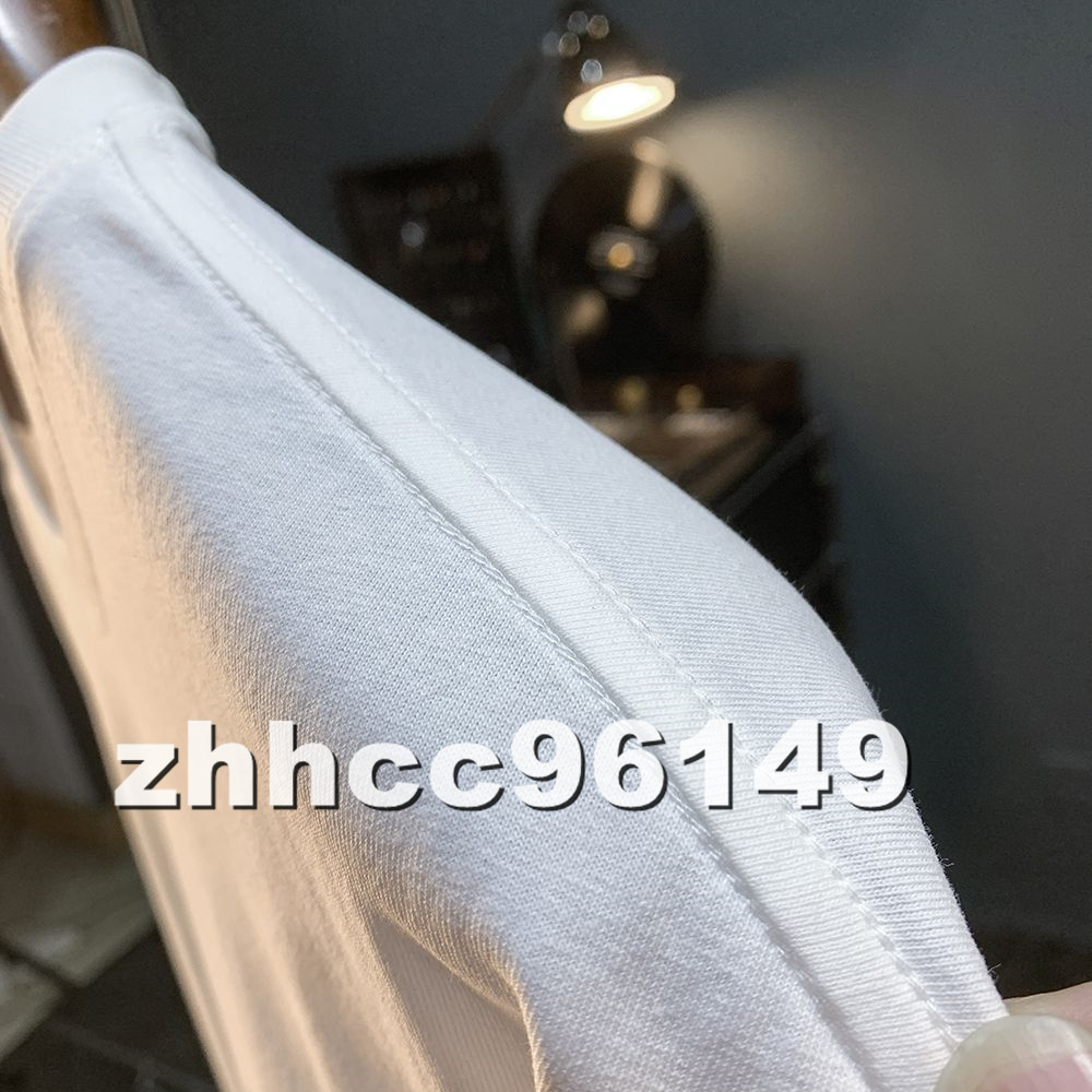 ■新品■メンズ Tシャツ 半袖 プリント トレンド 日常 Tシャツ 丸首 コットン ホワイト 快適 個性 Lサイズの画像7