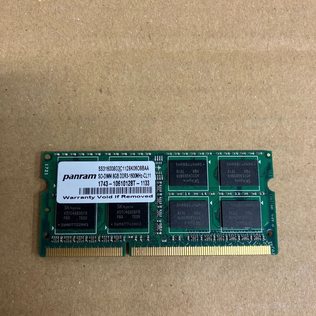 E151 Panram ノートPCメモリ 8GB DDR3-1600MHz 1枚の画像1