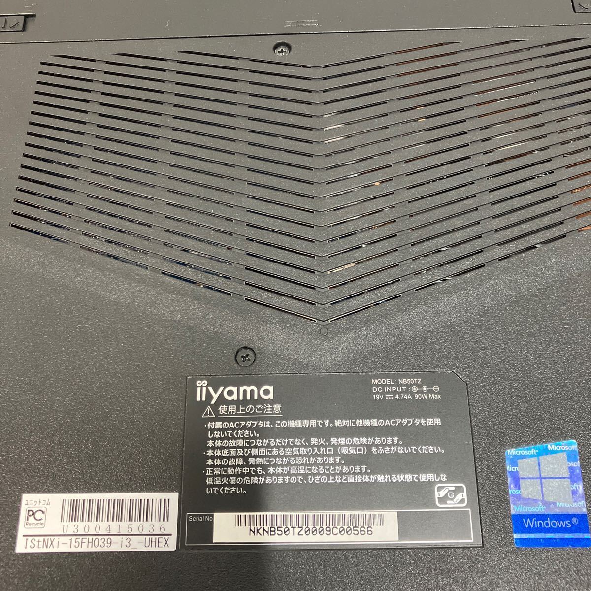 ★J198 iiyama NB50TZ Core i3 8100 メモリ8GB ジャンク_画像5