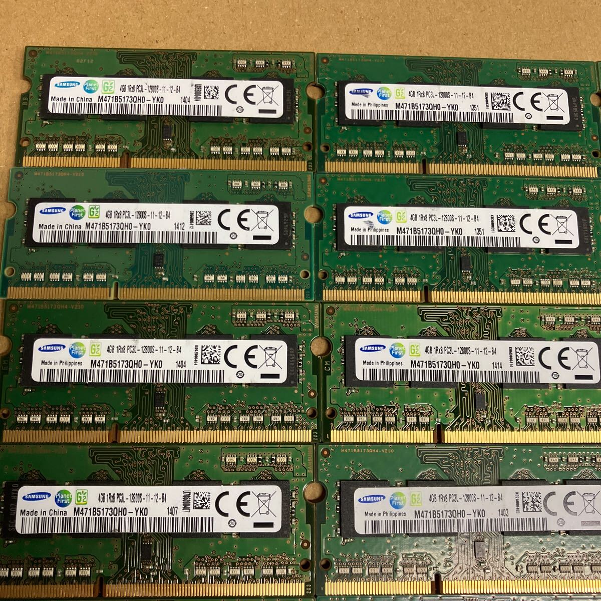 K106 SAMSUNG ノートPCメモリ 4GB 1Rx8 PC3L-12800S 26 枚_画像2