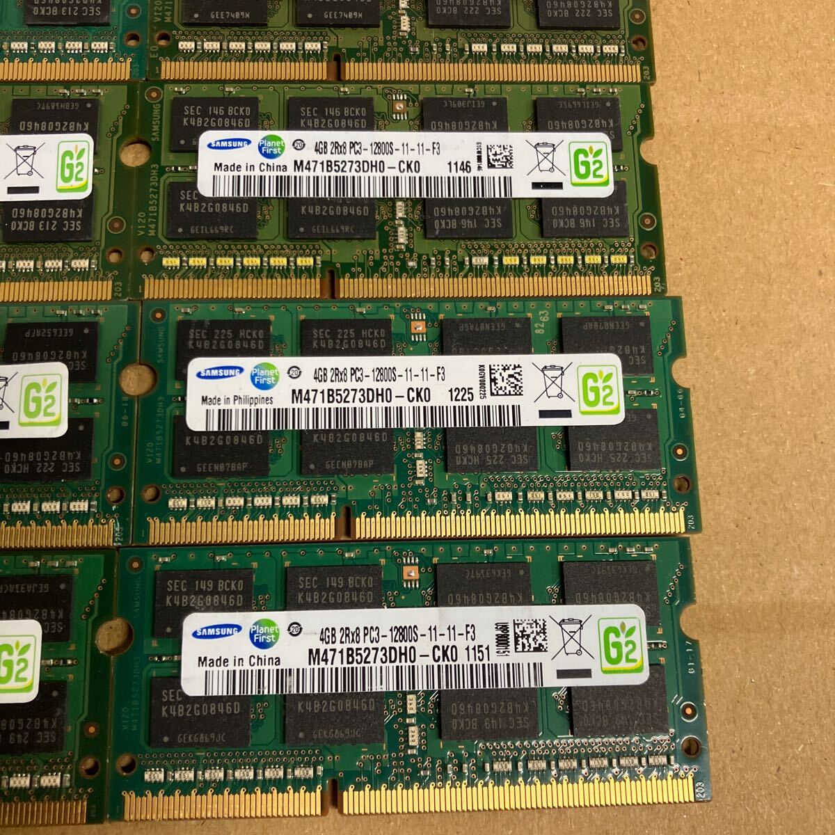 K110 SAMSUNG Note PC memory 4GB 2Rx8 PC3-12800S 15 sheets 