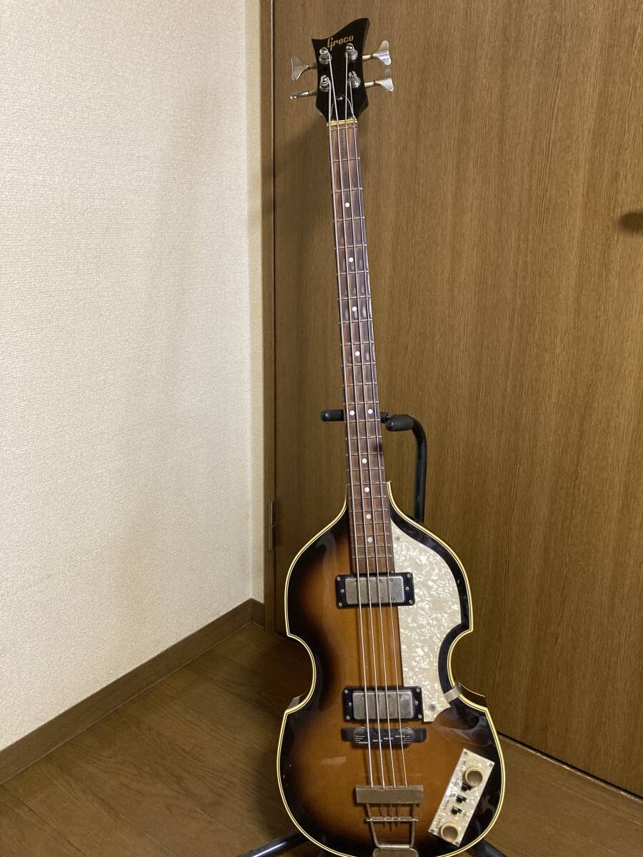 ☆ Greco グレコ バイオリン ベース 2003年製 b031701 音出しOK 本体のみ ヴィンテージ Bass The Beatles ビートルズ ポールマッカートニーの画像1