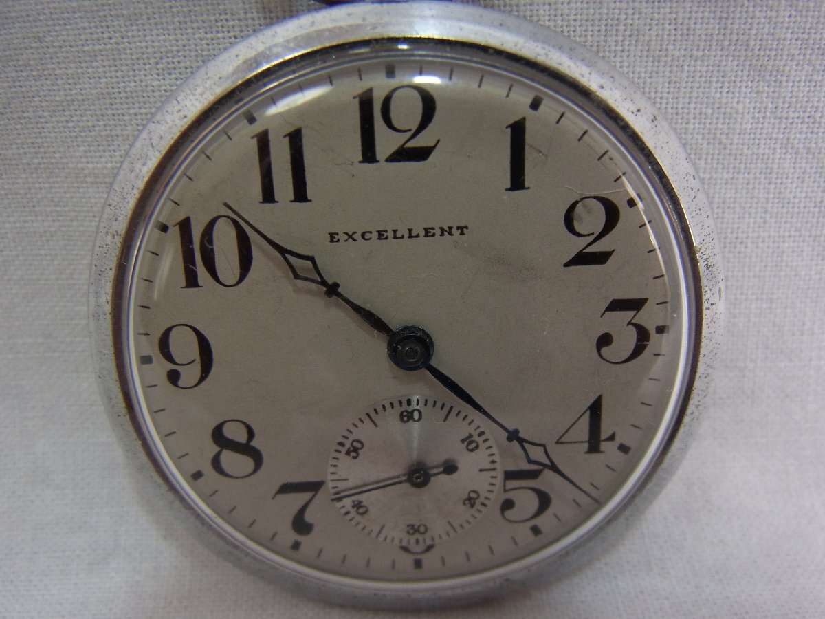 旧いEXCELLEN手巻き懐中時計：サイズ39.15mm経年を得た商品です※現状にてご検討下さい：旧いEXCELLEN手巻き懐中時計サイズ39.15mmの画像3