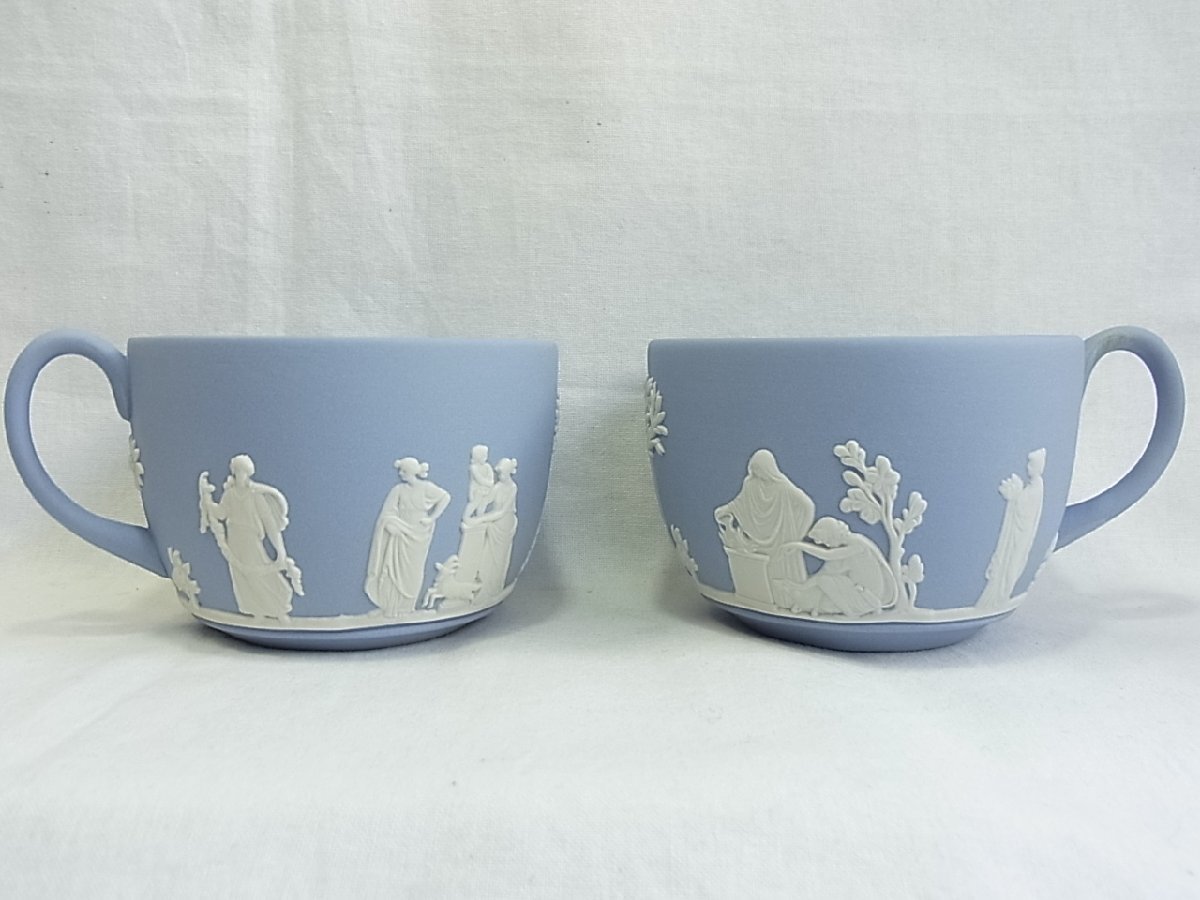 ウェッジウッド(Ｗedgwood) ジャスパ－ ペ－ルブル－ ティ－カップ＆ソ－サ－アフタヌ－ンティ－カップ新品未使用では御座いませんが割れ欠_カツプ口径８５mm縦６０mm共箱無し