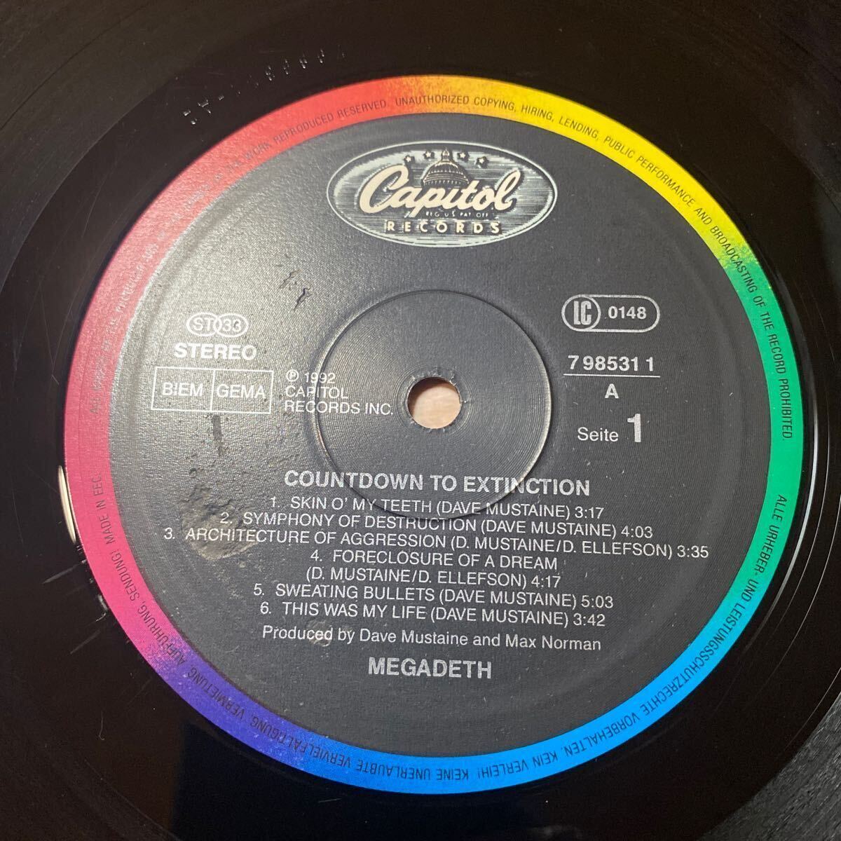 MEGADETH メガデス COUNTDOWN TO EXTINCTION LP レコード vinyl_画像7