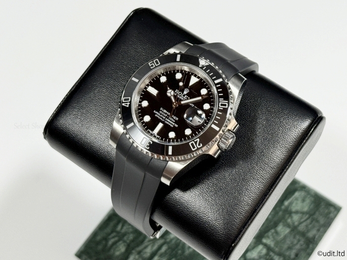  rug width :20mm high grade rubber belt black wristwatch belt [ Rolex ROLEX correspondence Submarine GMT master Daytona etc. ]RO102