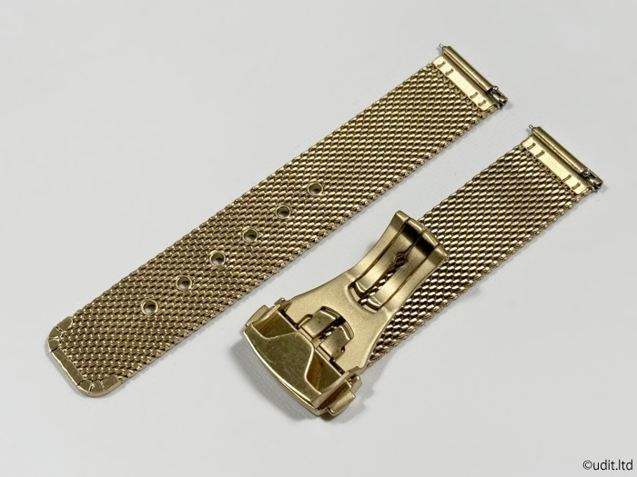 ラグ幅：20mm メッシュ 腕時計用バンド メタルブレス 腕時計ベルト 金属 ステンレス ブレスレット ゴールド 【オメガ OMEGA対応】MS1の画像2