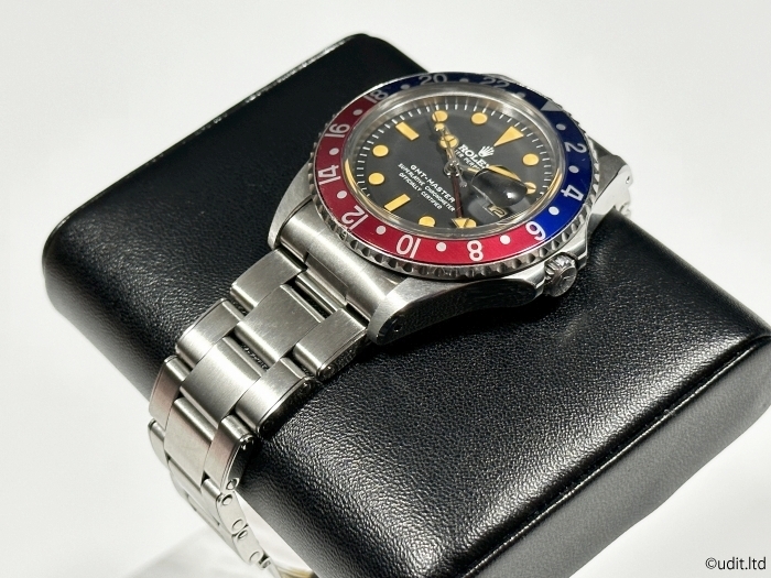 ラグ幅:20mm リベット ヘアライン ブレスレット 腕時計ベルト ステンレス バンド 【ロレックス ROLEX 対応 旧サブマリーナ GMTマスター2】_取付イメージです。