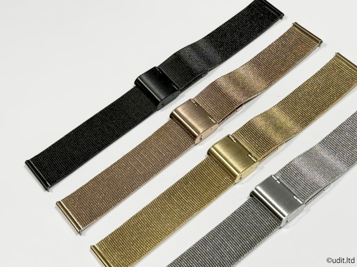 ラグ幅：18mm メッシュ 腕時計用ベルト シルバー メタルブレス 時計用バンド 金属 ステンレス ブレスレット MS2_全4色・各カラー出品しております。