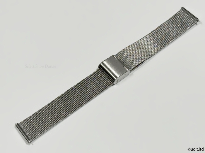 ラグ幅：18mm メッシュ 腕時計用ベルト シルバー メタルブレス 時計用バンド 金属 ステンレス ブレスレット MS2_ラグ幅18mm メッシュ腕時計用ベルト