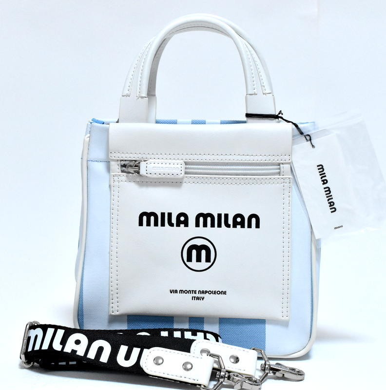 新品 mila milan ミラ・ミラン ''ミーチョ'' ミニトートバッグ【定価14850円】260503 ブルー 2WAY ★ IKETEI イケテイ