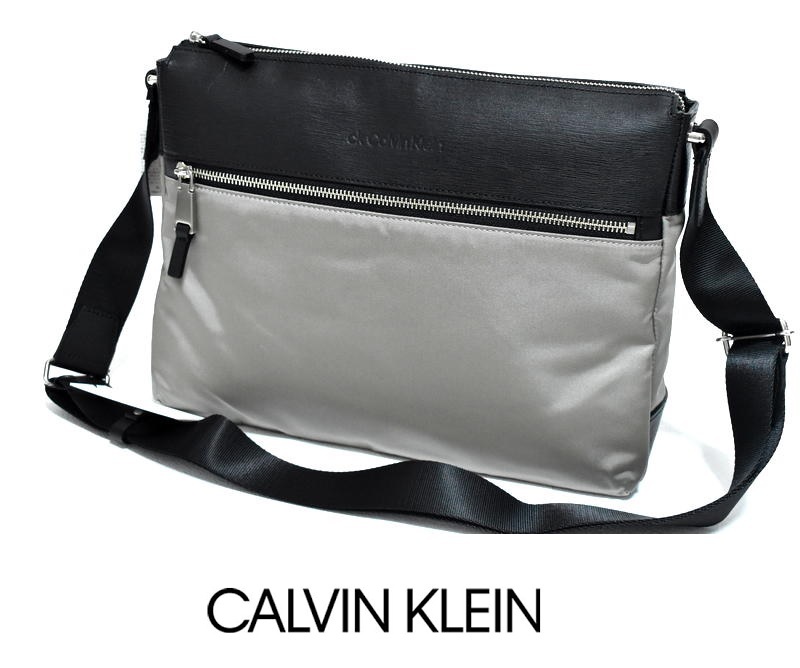 新品 CK カルバン・クライン テンプル A4サイズ対応 ショルダーバッグ 【定価28600円】809123 グレー ★ IKETEI イケテイ Calvin Kleinの画像1