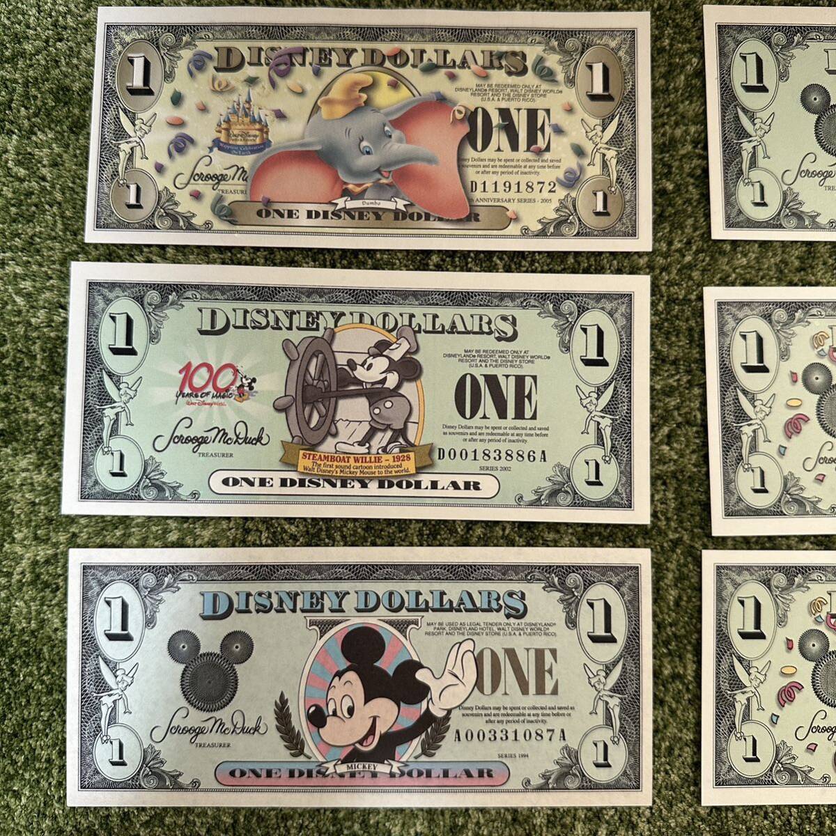  Disney dala-1 dollar Mickey note Disney dollar set 