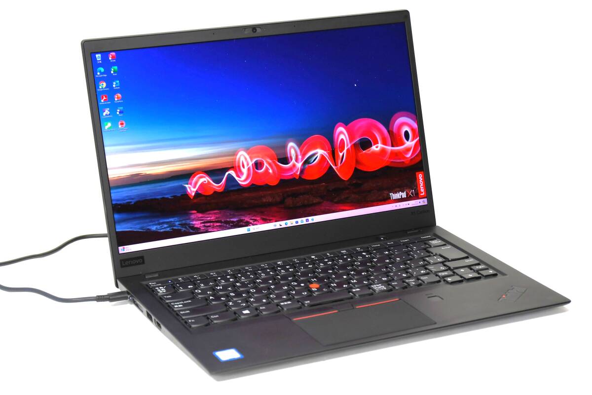 モバイルノート Core i7-8650U ThinkPad X1 Carbon 6th SIMフリー LTE 14型 HDR WQHD液晶 16GB SSD256GB HDMI Windows11 Office2021_ThinkPad X1 Carbon 本体とACアダプター付