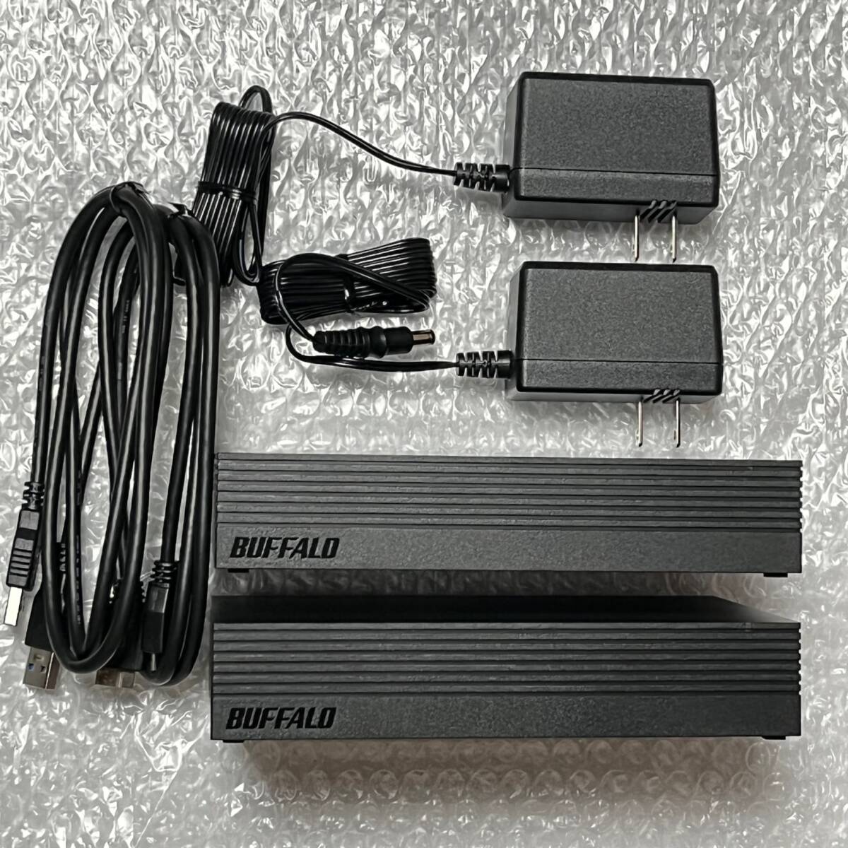 ★送料無料★★ 2台セット ★ BUFFALO 外付け ハードディスクケース ★ HDD無し ★ 3.5インチ ★SATA★USB3.2(Gen1)/USB3.1(Gen1)/3.0 一式_画像1