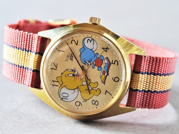 ●昭和レトロ トムとジェリー 珍しい ジェリーとタフィー 手巻き 腕時計 SEIKO セイコー 日本製 ７０年代 Tom & Jerryの画像1